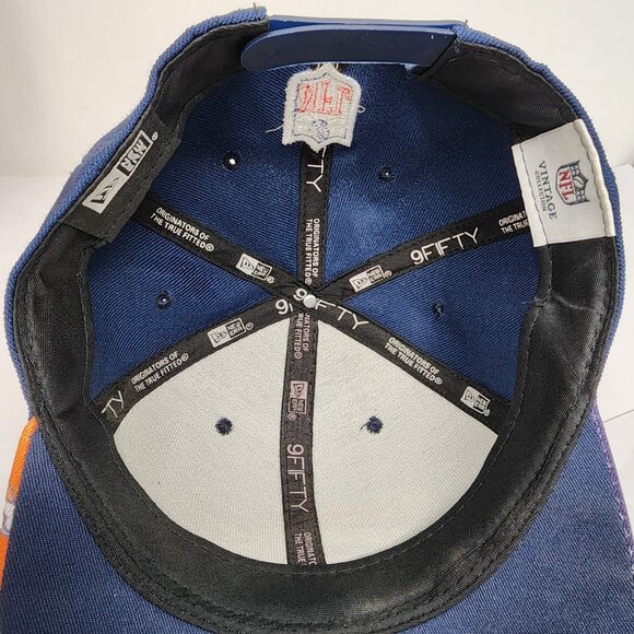 Denver Broncos New Era 9Fifty Snapback Hat Vintage NFL Collection Navy & Orange - Picture 9 of 10